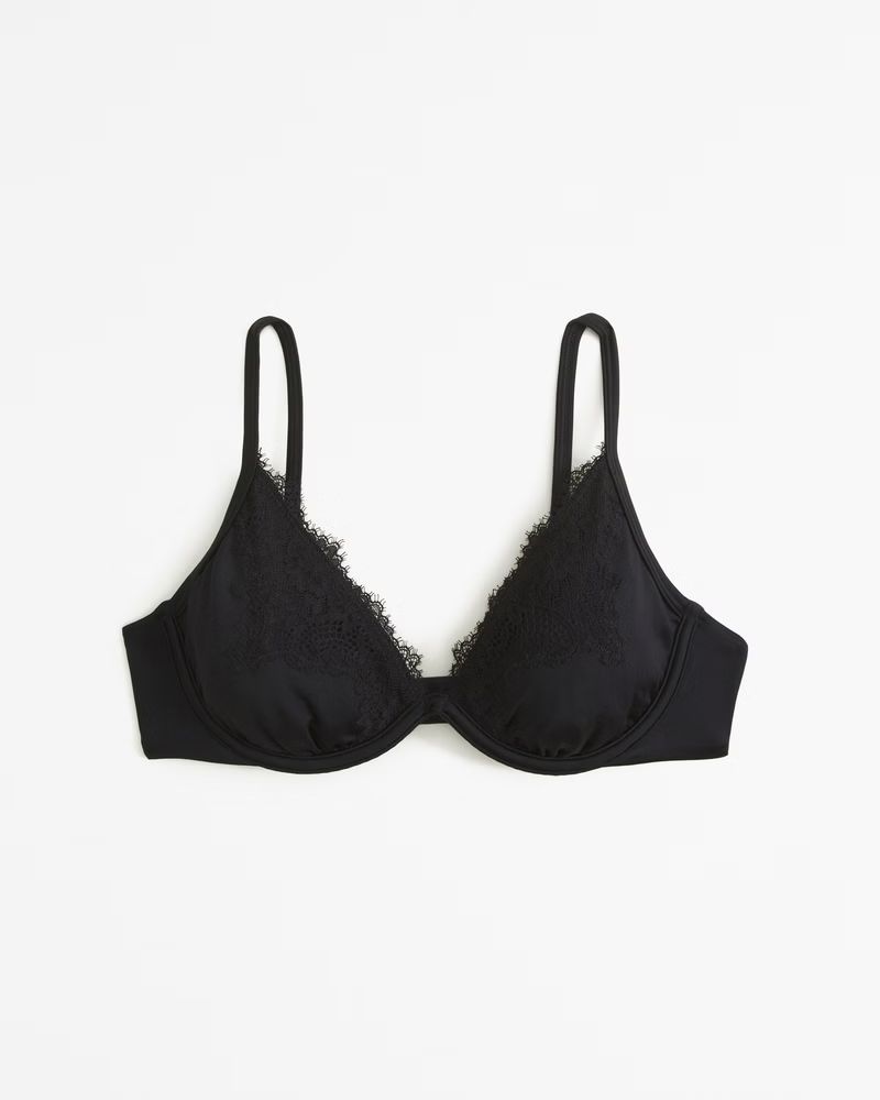 Lace and Satin Underwire Bralette | Abercrombie & Fitch (US)