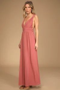 Mesmerized by Love Rusty Rose Mesh Lace-Up Maxi Dress | Lulus (US)
