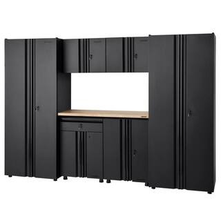 Husky 7-Piece Regular Duty Welded Steel Garage Storage System in Black (109 in. W x 75 in. H x 19... | The Home Depot