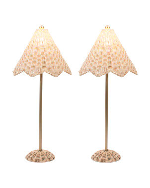 Set Of 2 Rattan Lamps | Coastal | Marshalls | Marshalls