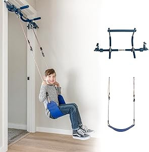Gym1 2-Piece Deluxe Indoor Doorway Swing & Pull-Up Bar Set for Kids & Adults | Professional Grade... | Amazon (US)