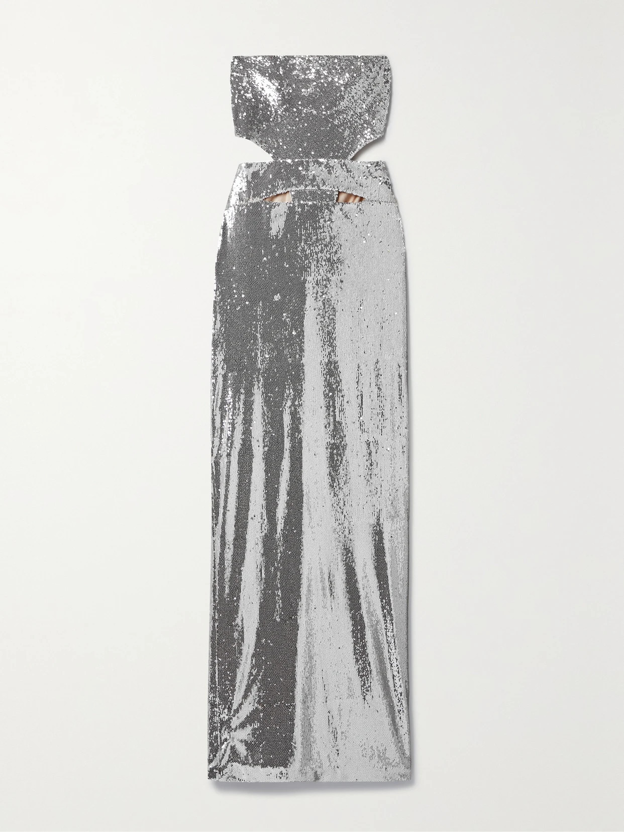 ET OCHS - Ava Strapless Cutout Sequined Satin Gown - Silver | NET-A-PORTER (UK & EU)