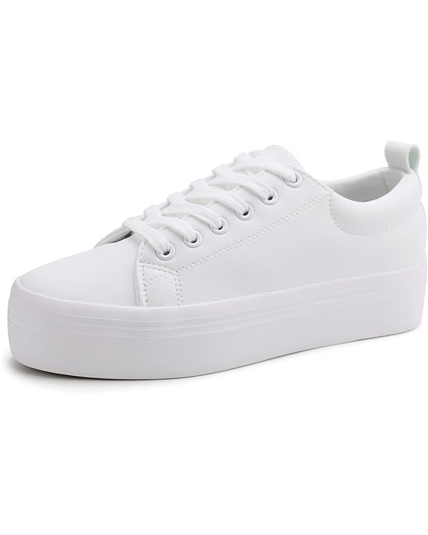 JABASIC Women Lace Up Platform Sneakers Comfortable Casual Fashion Sneaker Walking Shoes | Amazon (US)
