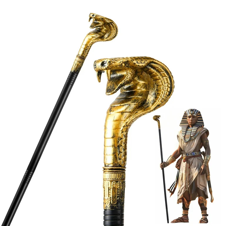 SYNCFUN Halloween Egyptian Snake Staff Walking Cane,Walking Stick for Medusa Costume Egyptian Cos... | Walmart (US)
