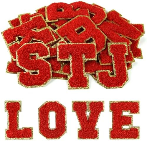 Morcheiong 26Pcs Self Adhesive Chenille Letter Patches A-Z, Chenille Letters for Clothing, Fabric... | Amazon (US)