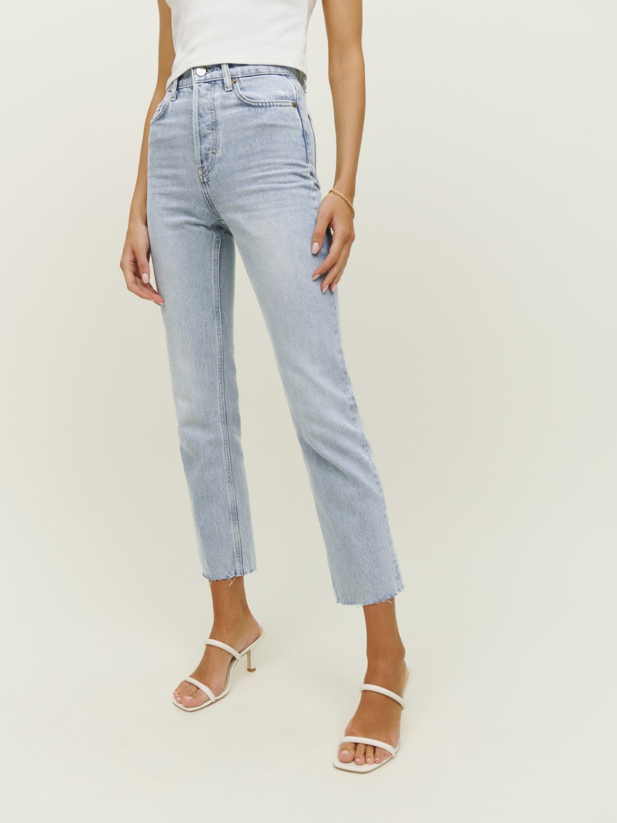 Cynthia High Rise Straight Cropped Jeans | Reformation (US & AU)