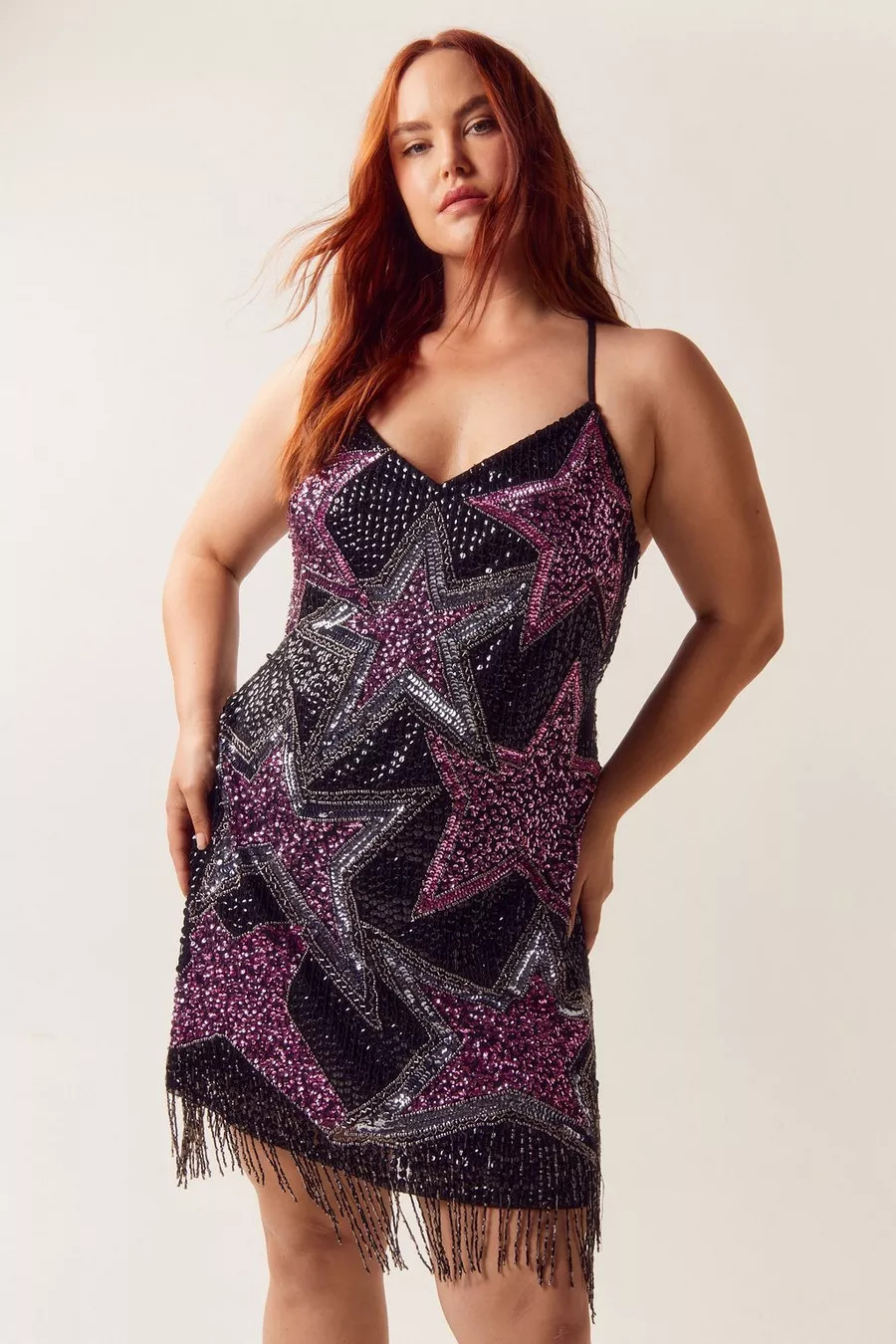Plus Size Tassel Beaded Star Mini Dress | Nasty Gal (US)