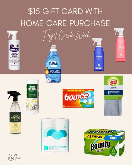 $15 gift card when you spend $50 on home care products at Target! Target Circle Week is 7/9-7/15! 

#LTKsalealert #LTKhome