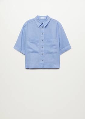 100% cropped linen shirt | MANGO (US)