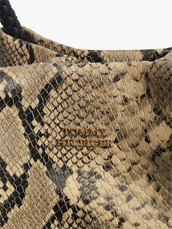 Convertible Snake Print Leather Bucket Bag | Tommy Hilfiger UK