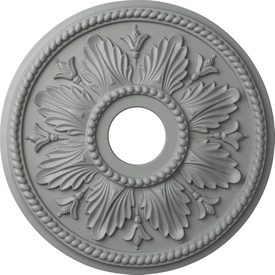 Ekena Millwork CM18ED1 Edinburgh Ceiling Medallion, 18 1/8"OD x 3 1/2"ID x 2 3/4"P, Factory Prime... | Amazon (US)