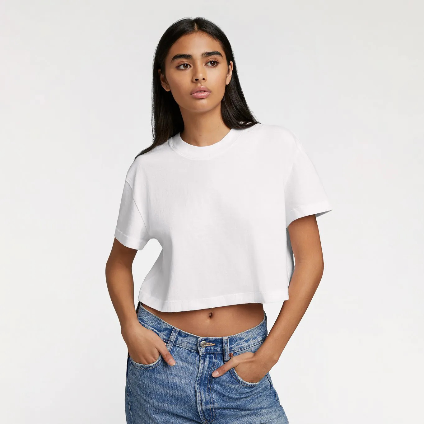 Women's Cropped Tee - White - nuuds | nuuds