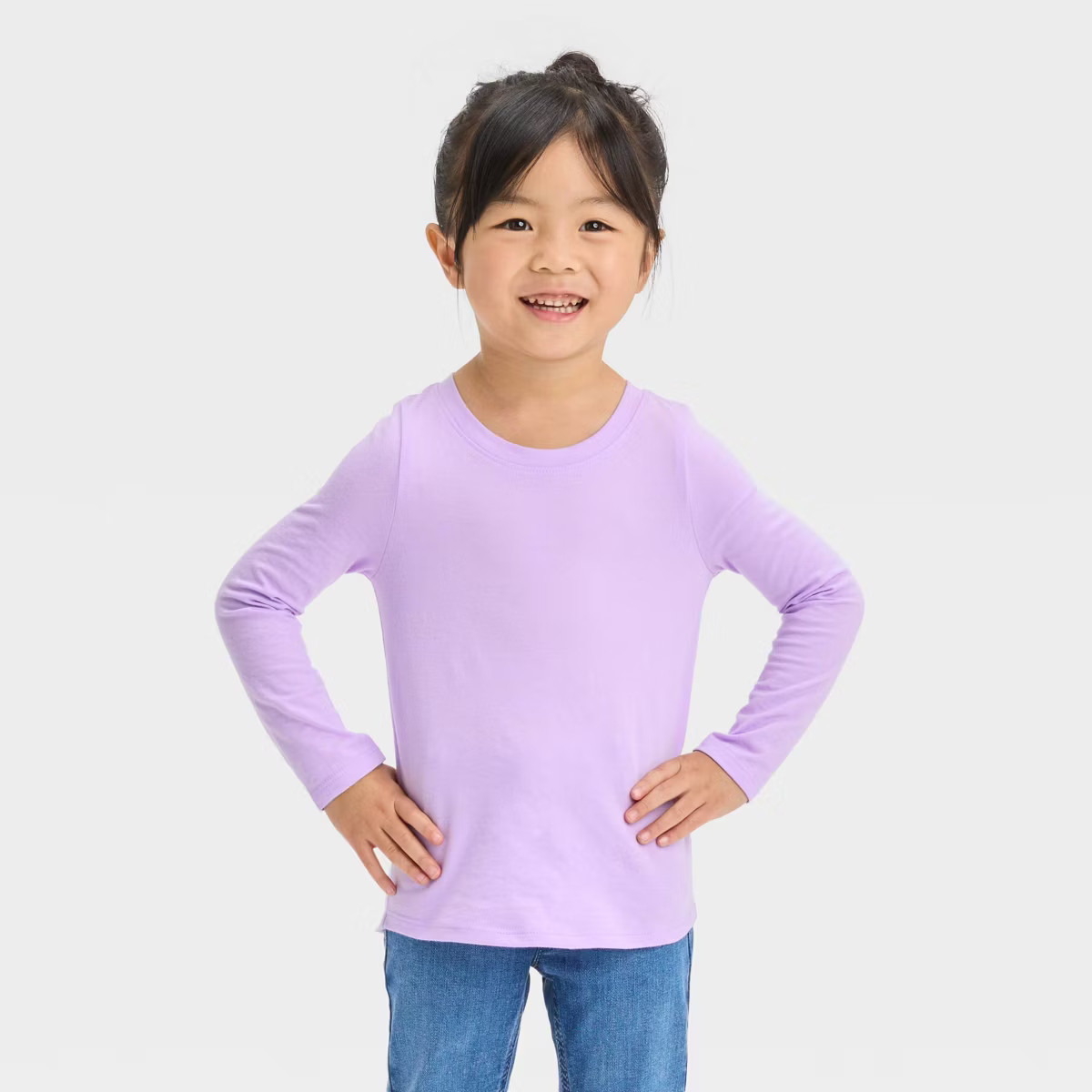 Toddler Girls' Solid Long Sleeve T-Shirt - Cat & Jack™ | Target