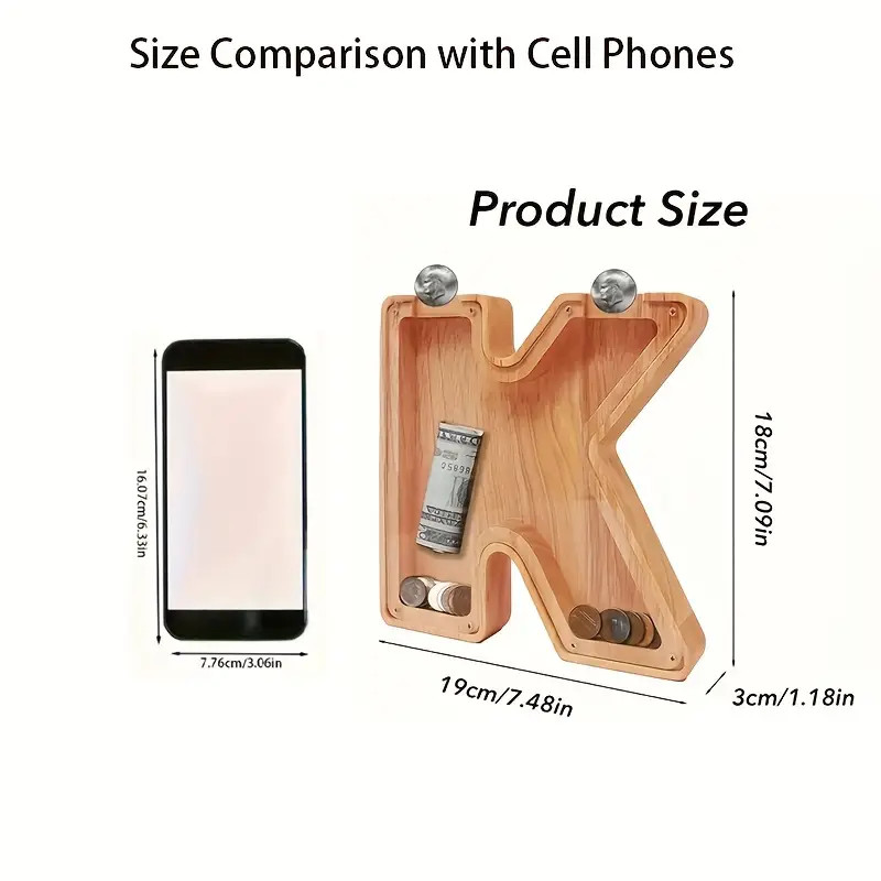 Wooden Bank, Coin Jar Bank Creative 26 Letter DIY Storage Jar Kids Alphabet Coin Bank Savings Ban... | Temu Affiliate Program