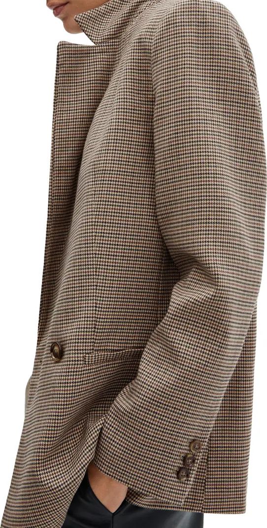 MANGO Houndstooth Double Breasted Blazer | Nordstrom | Nordstrom