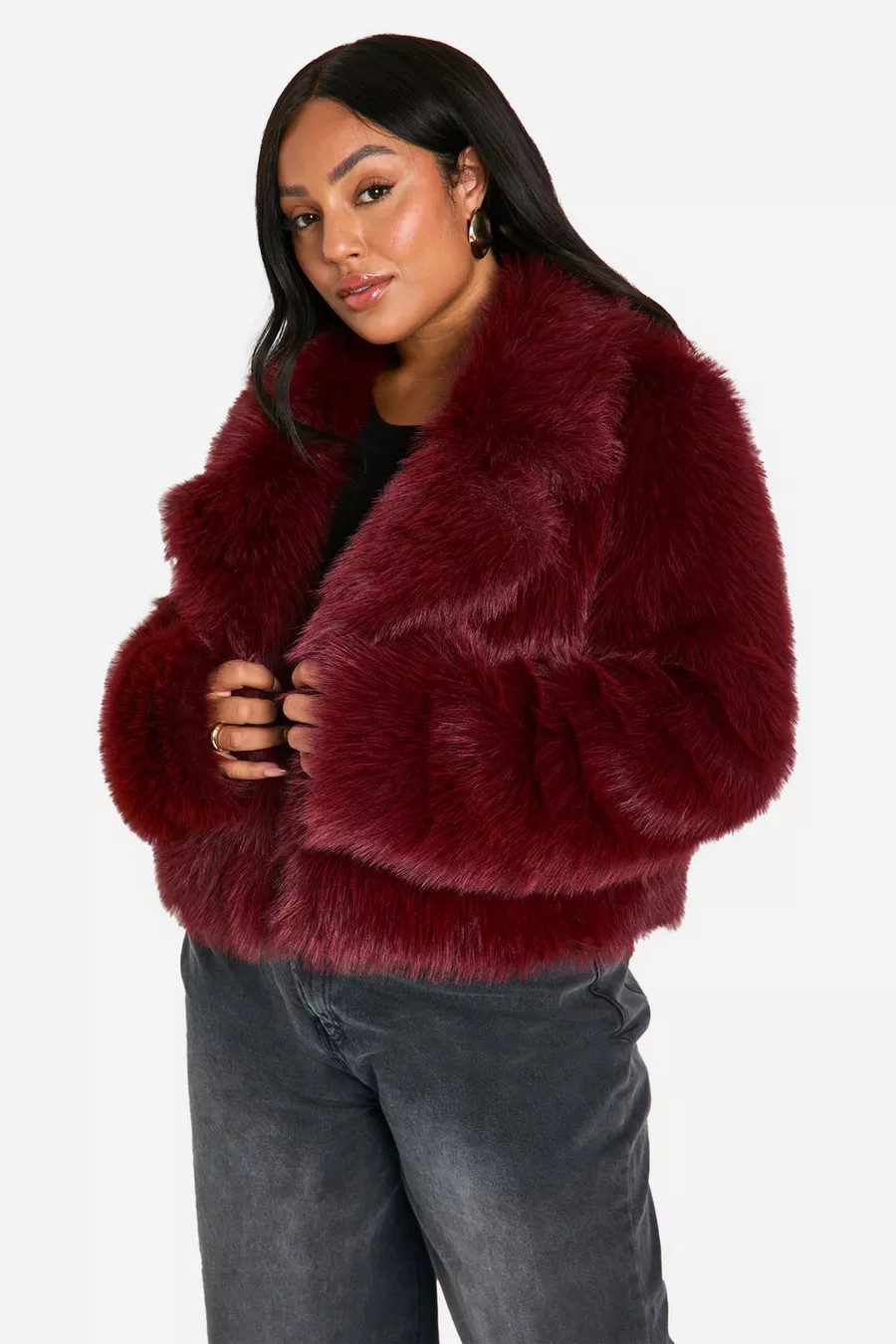 Plus Short Faux Fur Jacket | boohoo (US & Canada)