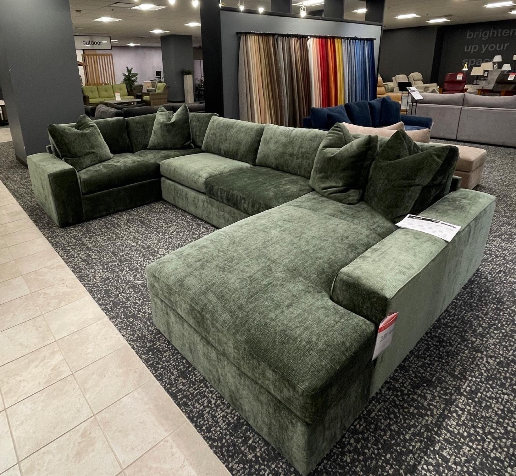 #MacysFurniture 
It’s finally live on Macy’s ! Michola 3-piece fabric sectional with Chaise! There are different configurations if you’re needing a smaller sectional too, scroll down to dimensions on Macys website. If you’re interested in more fabrics, I spoke to a sales representative and they have over 100 to choose from! #FurnitureShopping #LTKHome #GreenSectional 

#LTKhome