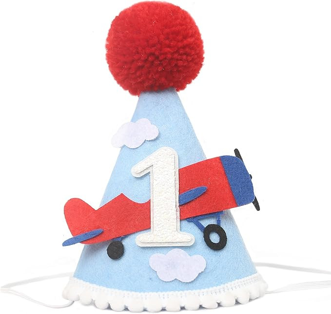 Airplane 1st Birthday Party Hat - Aviation-Themed Party Supplies，Vintage Airplane Baby Shower H... | Amazon (US)