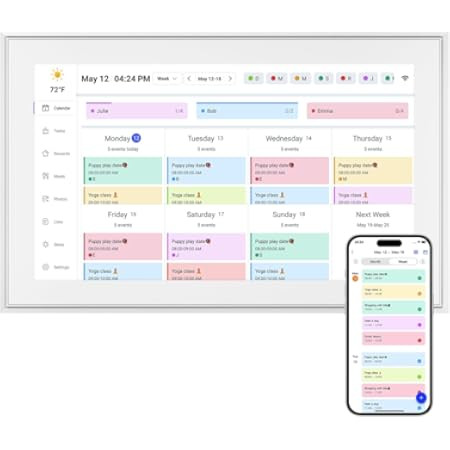 Skylight Calendar: 15-inch Wall Planner Digital Calendar & Chore Chart, Smart Touchscreen Interac... | Amazon (US)