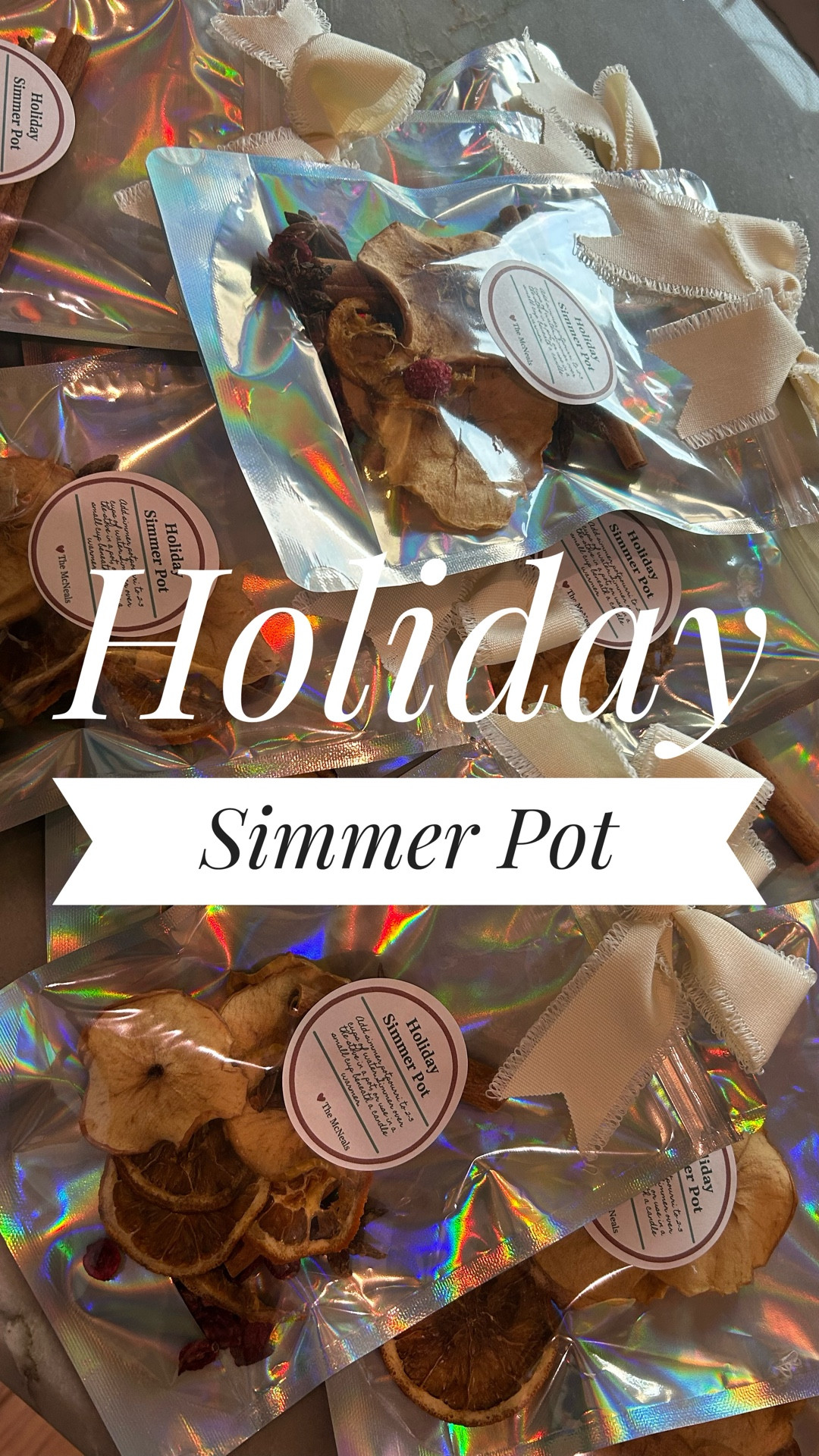 HOLIDAY SIMMER POT MIX
Do you have leftover fruits from Thanksgiving? Simmer pots are my favorite way to reuse them.  I made a dozen packed simmer pots for about $2.50/each— a great gifting idea!

For the simmer pot mix I sliced apples and oranges to about 1/4” with my mandolin and laid them on a parchment paper lined baking sheet. I similarly cut cranberries in half and laid them on a parchment lined baking sheet. I then placed them the baking sheets in the oven at 200°F for about 4-5 hours and turned the fruit every hour. 

This was 2 large oranges, 3 apples and about 1/2 a bag of cranberries. 

I then divided the dry fruit amongst some bags and added 2 cinnamon sticks, 3 star anise and about 7-10 cloves. Each bag then got a cute bow and a sticker.

#dfwinfluencer #ltkhome #simmerpot

#LTKHoliday #LTKGiftGuide #LTKHome