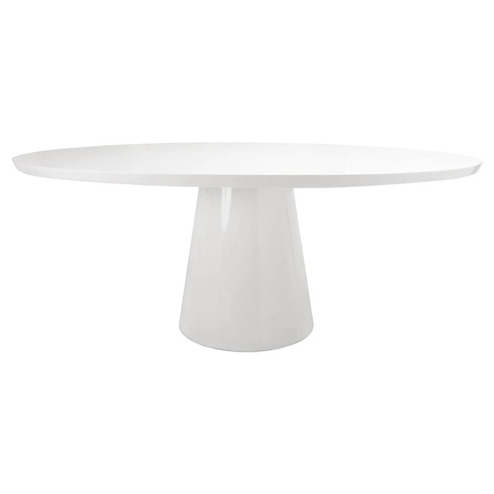 Worlds Away Jefferson Rustic Lodge White Wood Pedestal Oval Dining Table - 86"W | Kathy Kuo Home