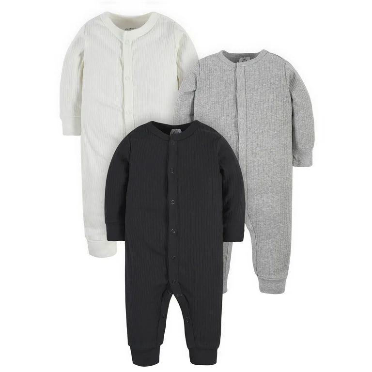 Modern Moments by Gerber Baby Boy Solid Drop Needle Coveralls, 3-Pack (Newborn-12 Months) - Walma... | Walmart (US)