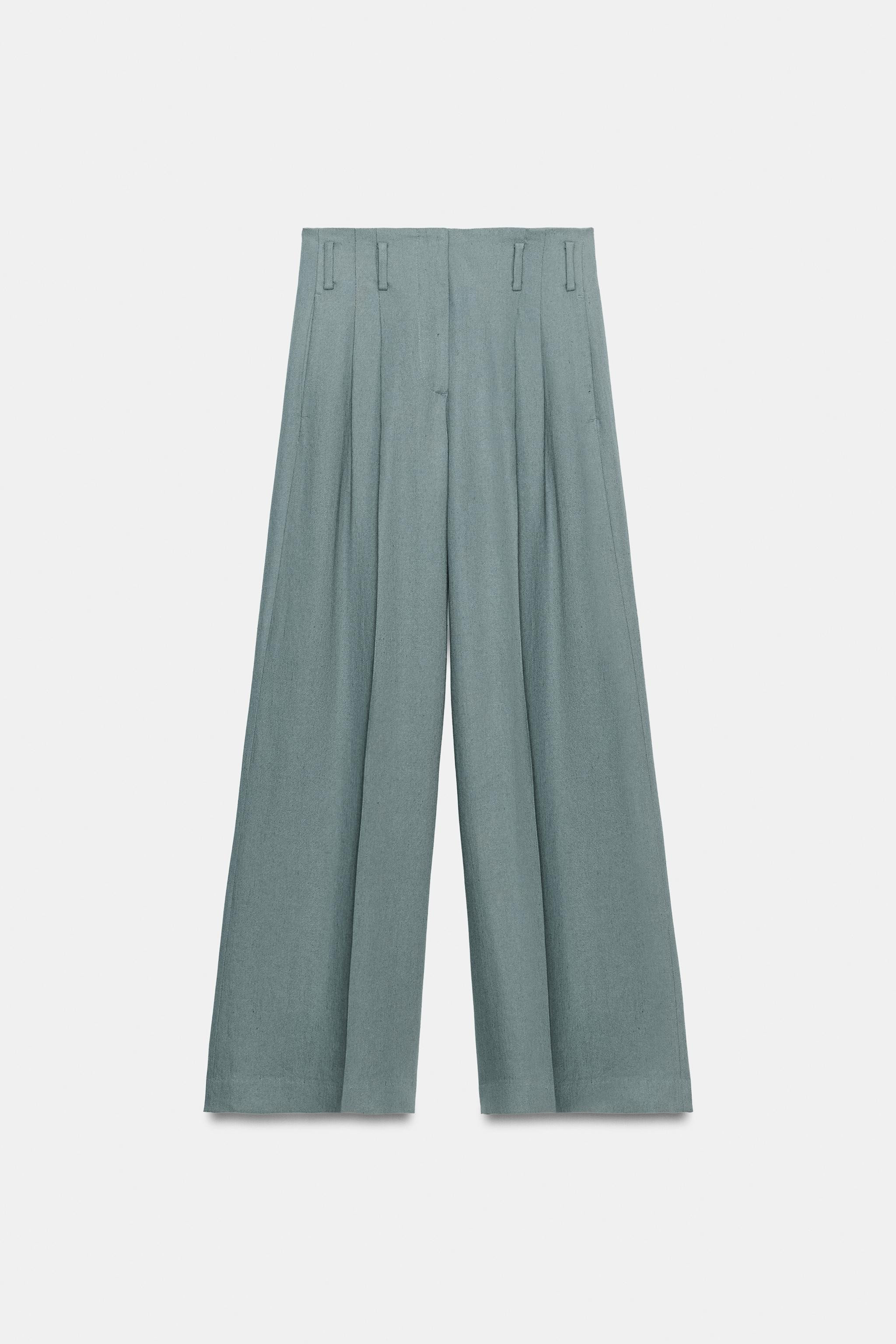 ZW COLLECTION LINEN PLEATED PANTS | Zara Canada