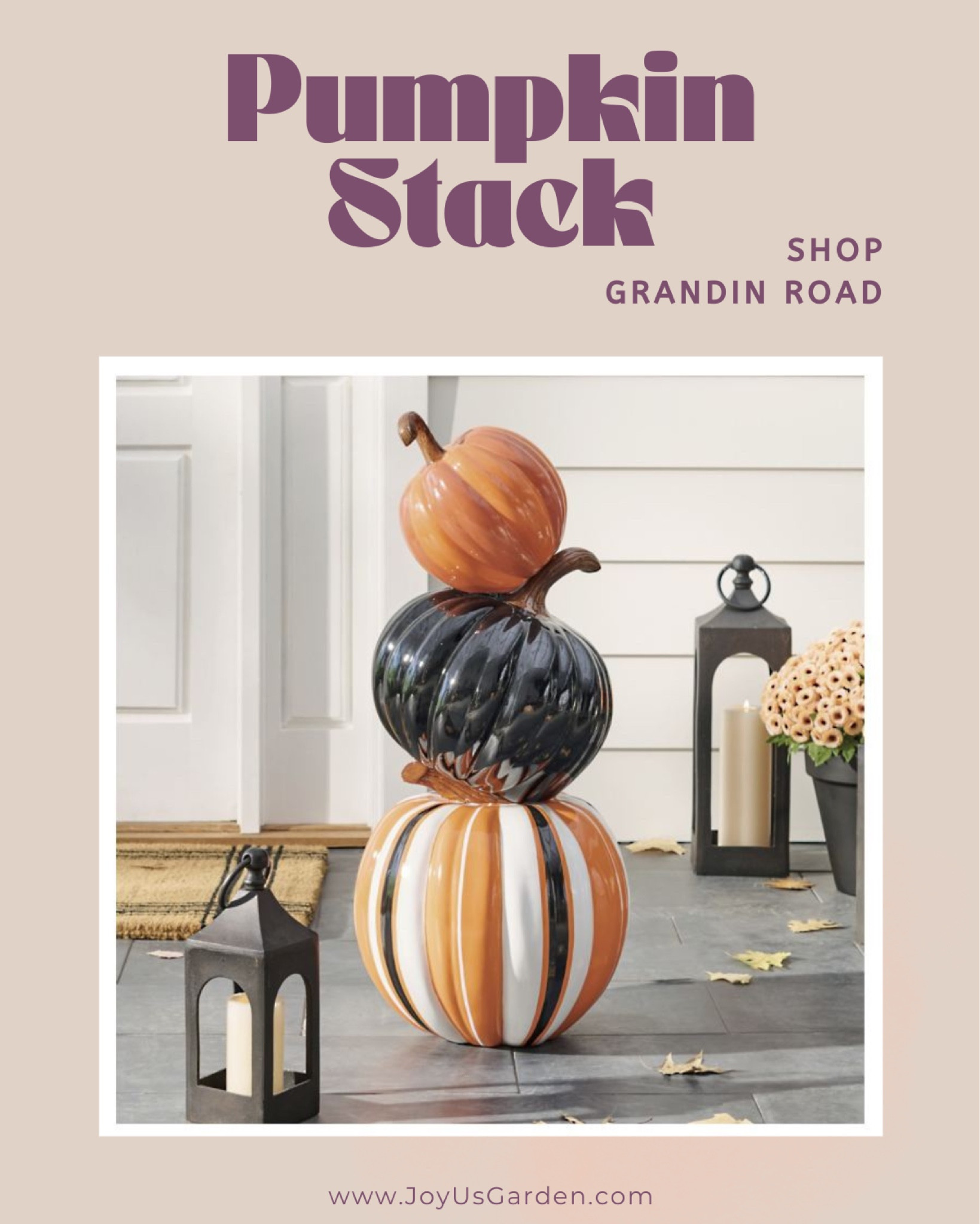Crafted from a weather-ready polyresin blend, three oversized pumpkins secure one-to-the-next and shine in bright seasonal color, the perfect way to frame your Halloween hello at the entryway. 

#LTKHalloween #LTKHome #LTKSeasonal