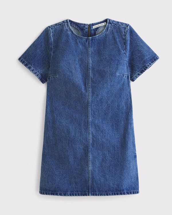 Women's Denim Shift Mini Dress | Women's Dresses & Jumpsuits | Abercrombie.com | Abercrombie & Fitch (US)