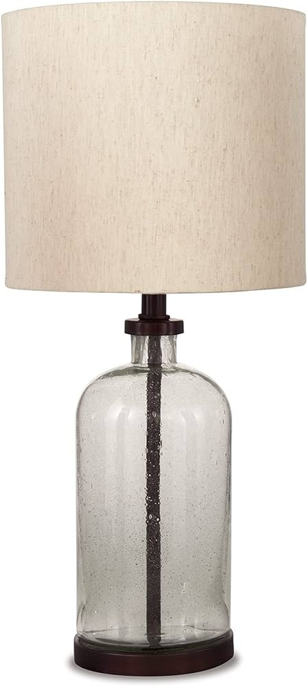 Signature Design by Ashley Bandile Modern Farmhouse 22.5" Seeded Glass Table Lamp, Bronze | Amazon (US)