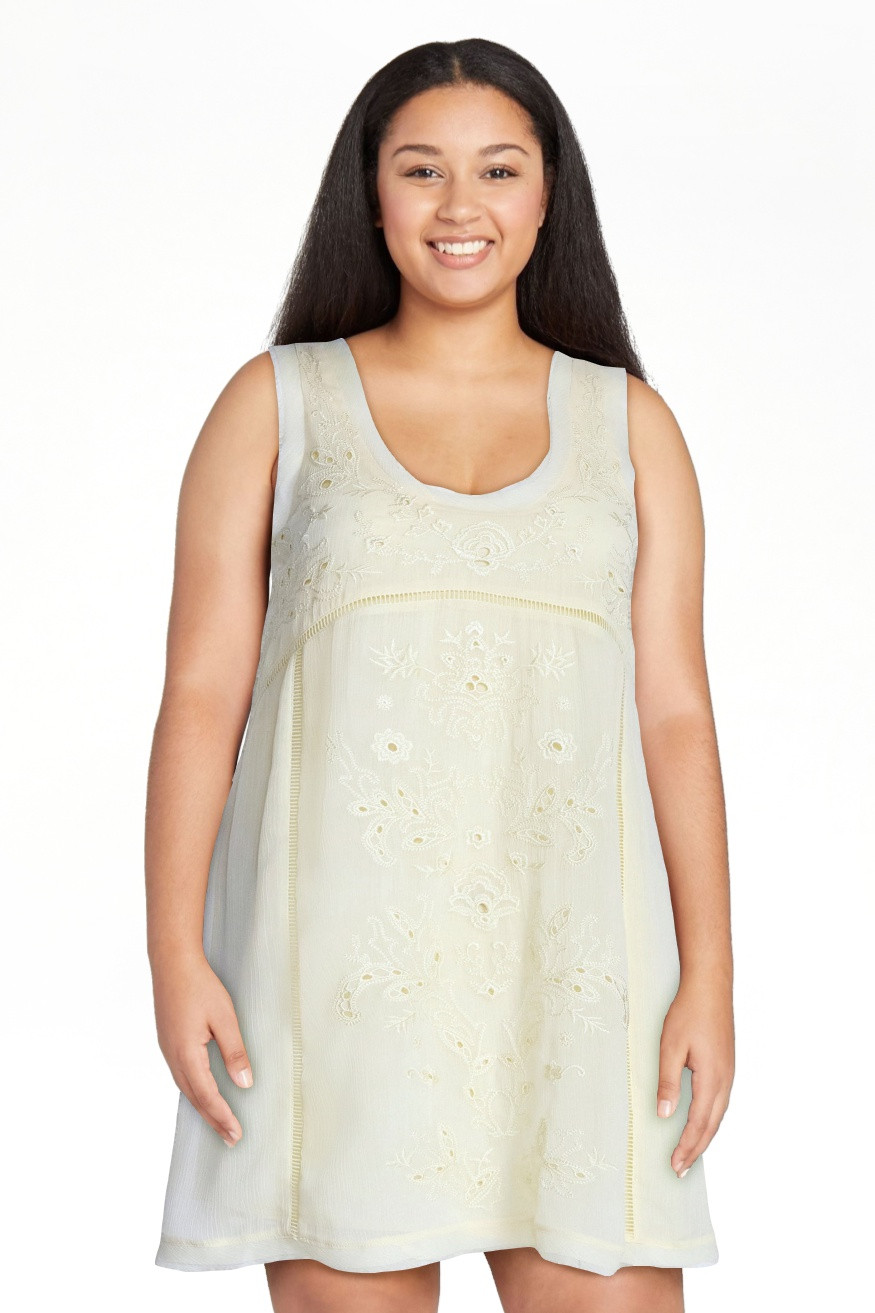 Scoop Women's and Women's Plus Embroidered Mini Dress, Sizes XS-4X | Walmart (US)
