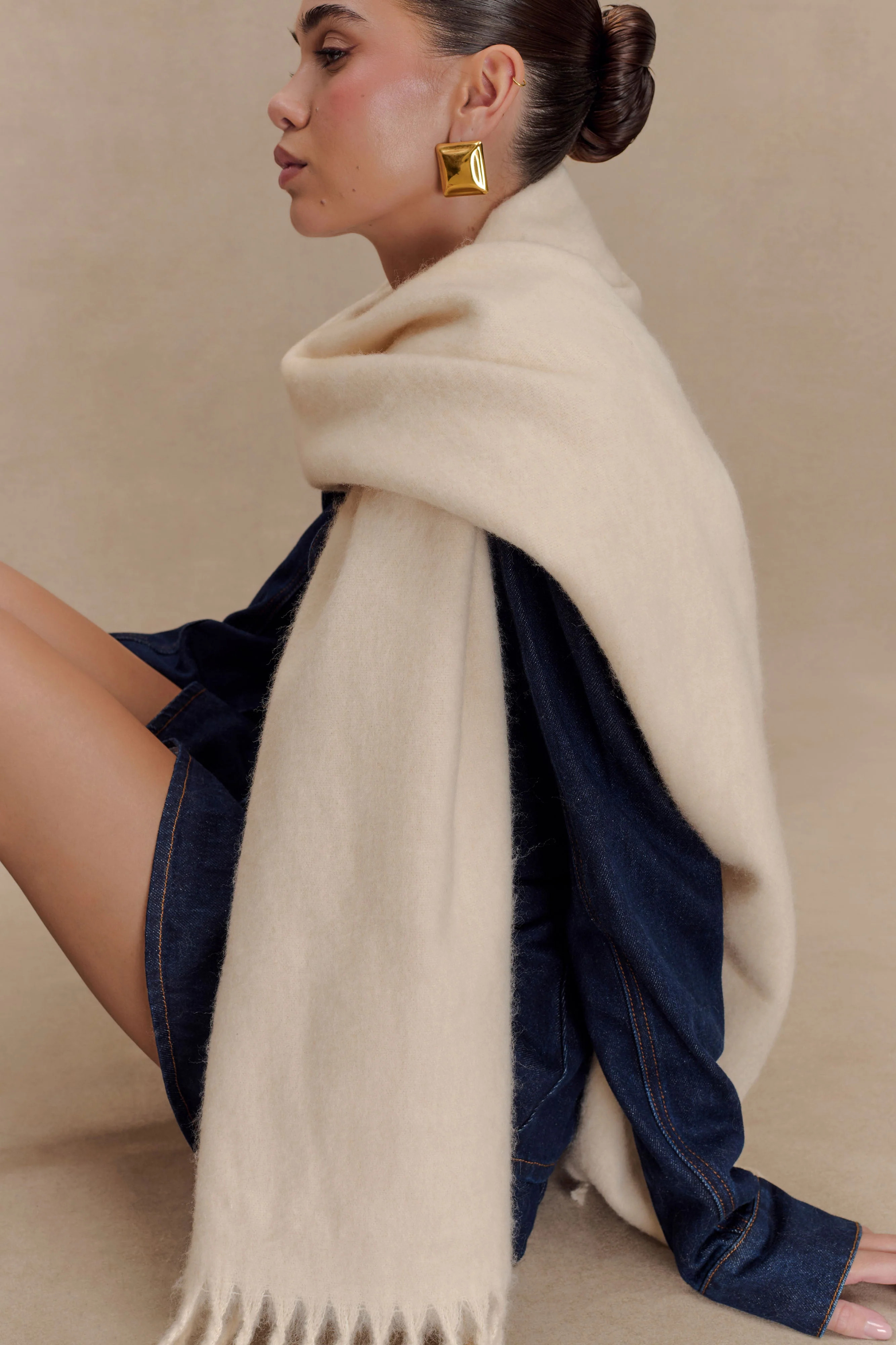 MESHKI Knit Scarf - Oat | MESHKI US