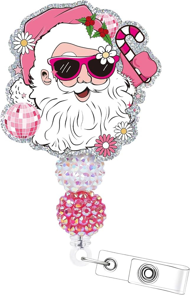Santa Claus Retractable Badge Holder - Merry Christmas ID Name Badge Holders with Alligator Clip ... | Amazon (US)