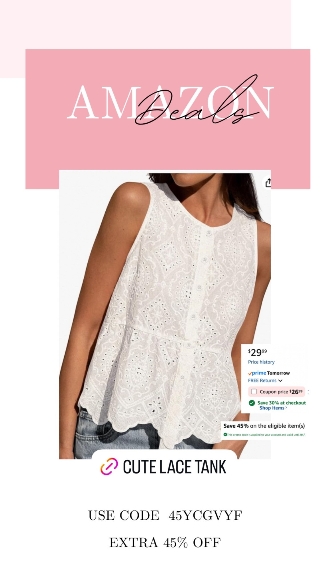 Cute lace top on deal! 

#LTKSaleAlert #LTKSeasonal #LTKMidsize