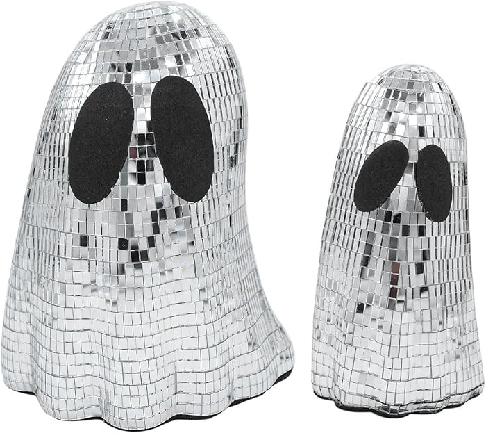 2 Pcs Halloween Disco Ghost Decor Ghost Disco Ball Table Decoration Indoor Glitter Sign Halloween... | Amazon (US)