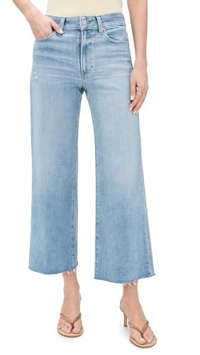 PAIGE Women's Anessa Ankle Wide Leg Jeans, in Tune Distressed, 27 | Amazon (US)