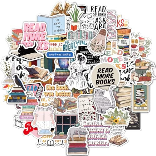 Joyppy 50 PCS Book Stickers for Kindle, Bookish Reading Kindle Stickers Pack for Books, Water Bottles, Laptops, Book Lover Sticker Accessories Gifts for Kids Teens Adults | Amazon (US)