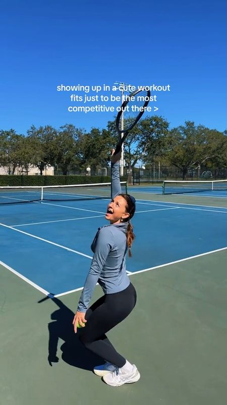 only a little competitive hahahah:) this gilly hicks jacket is currently on sale for only $25! I love how fitted yet easy to move in it is

tennis outfit, workout set, leggings, lululemon, sneakers, Pilates outfit 

#LTKVideo #LTKfitness #LTKsalealert