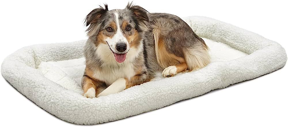 MidWest Homes for Pets Bolster Pet Bed for Dogs & Cats 42L-Inch White Fleece Dog Bed or Cat Bew w... | Amazon (US)