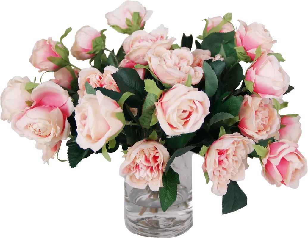 Faux Rose Centerpiece in Decorative Vase | Wayfair North America