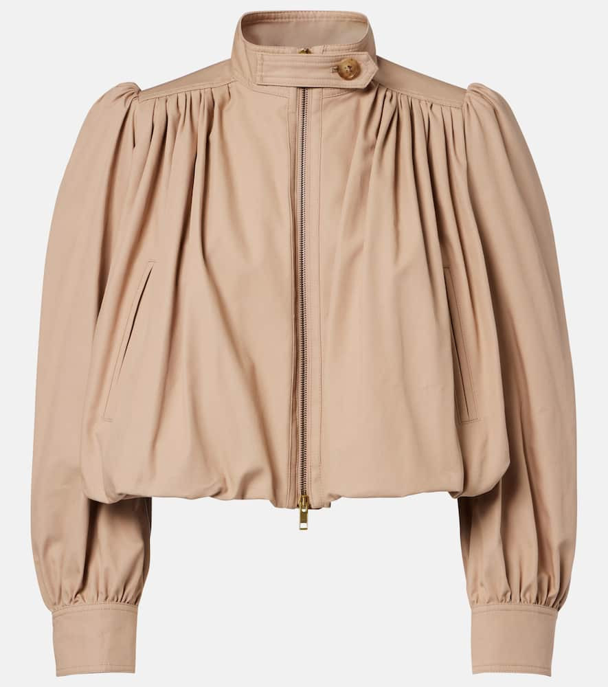 ChloÃ© Gathered cropped cotton canvas jacket | Mytheresa (US/CA)