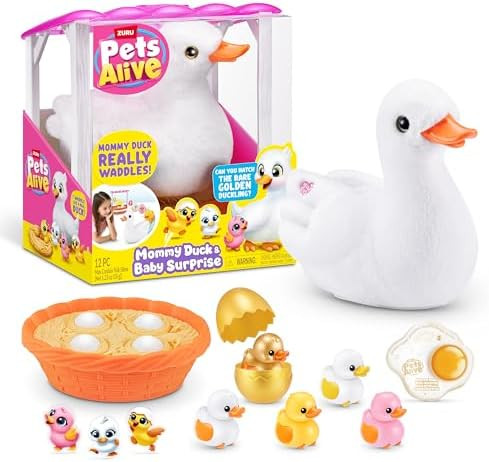 Pets Alive Mommy Duck & Baby Surprise by ZURU Nurturing Play Surprise Hatching Interactive Girls'... | Amazon (US)
