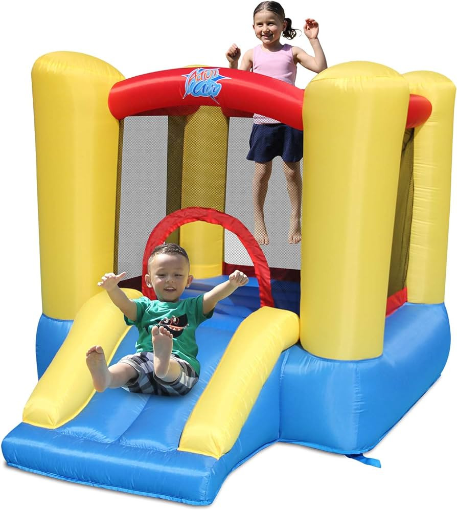 Action air Bounce House, 5x7 Foot Inflatable Bounce Castle with Blower, Kids Mini Bouncy House fo... | Amazon (CA)