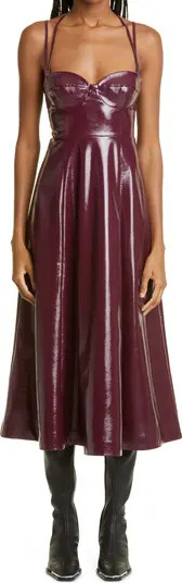 STAUD Faux Leather Fit & Flare Dress | Nordstrom | Nordstrom