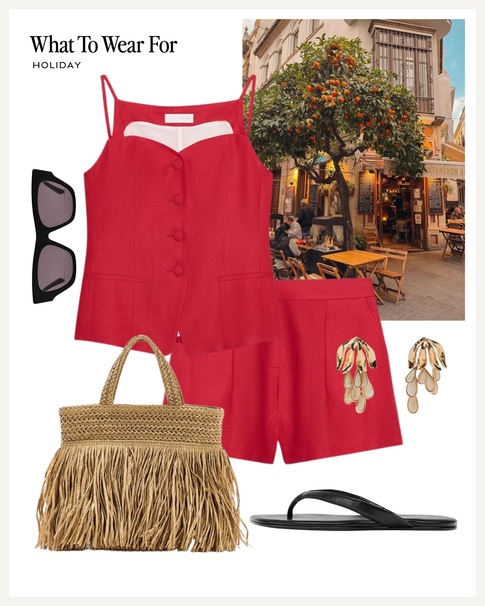 Holiday outfit 🌞

Zara new in, matching co-ord set, red outfit, straw bag, vacation style, summer

#LTKsummer