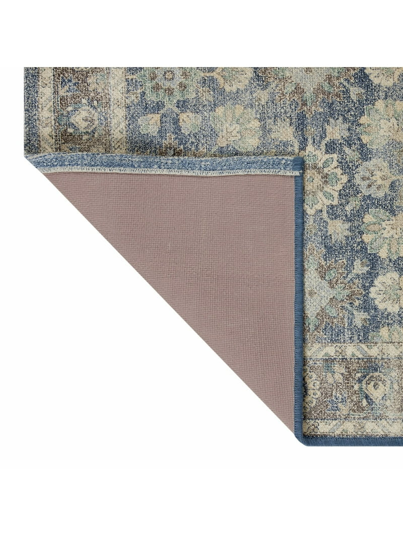 Better Homes & Gardens  Blue Floral Indoor 2.5' x 7' Runner Rug | Walmart (US)