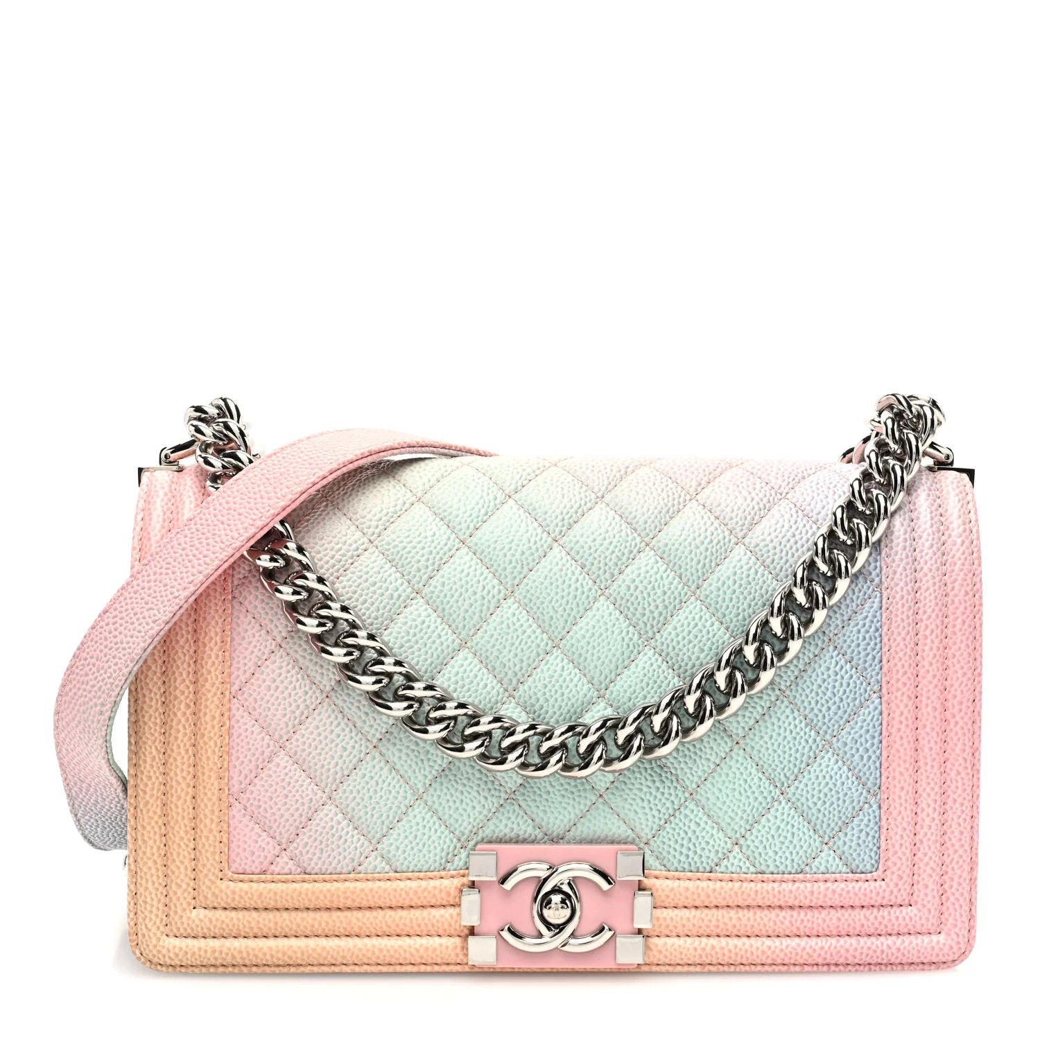 Caviar Quilted Medium Cuba Rainbow Boy Flap Multicolor | FASHIONPHILE (US)