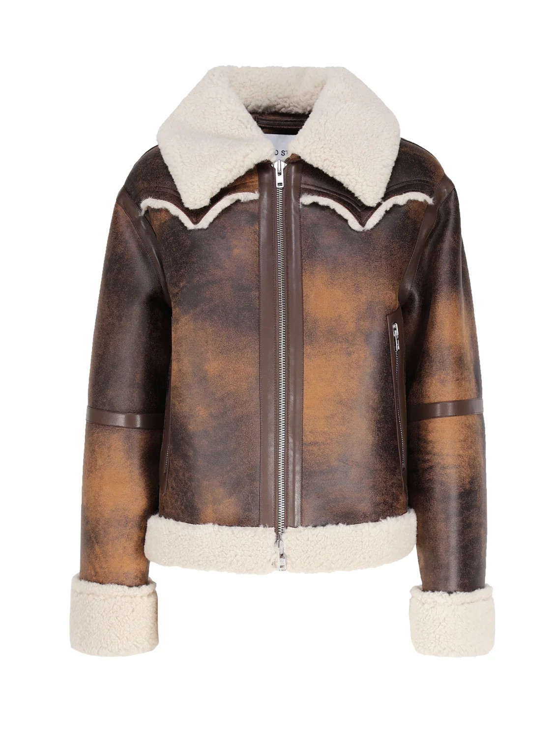 Stand Studio Lessie Zipped Faux-Shearling Jacket | Cettire Global