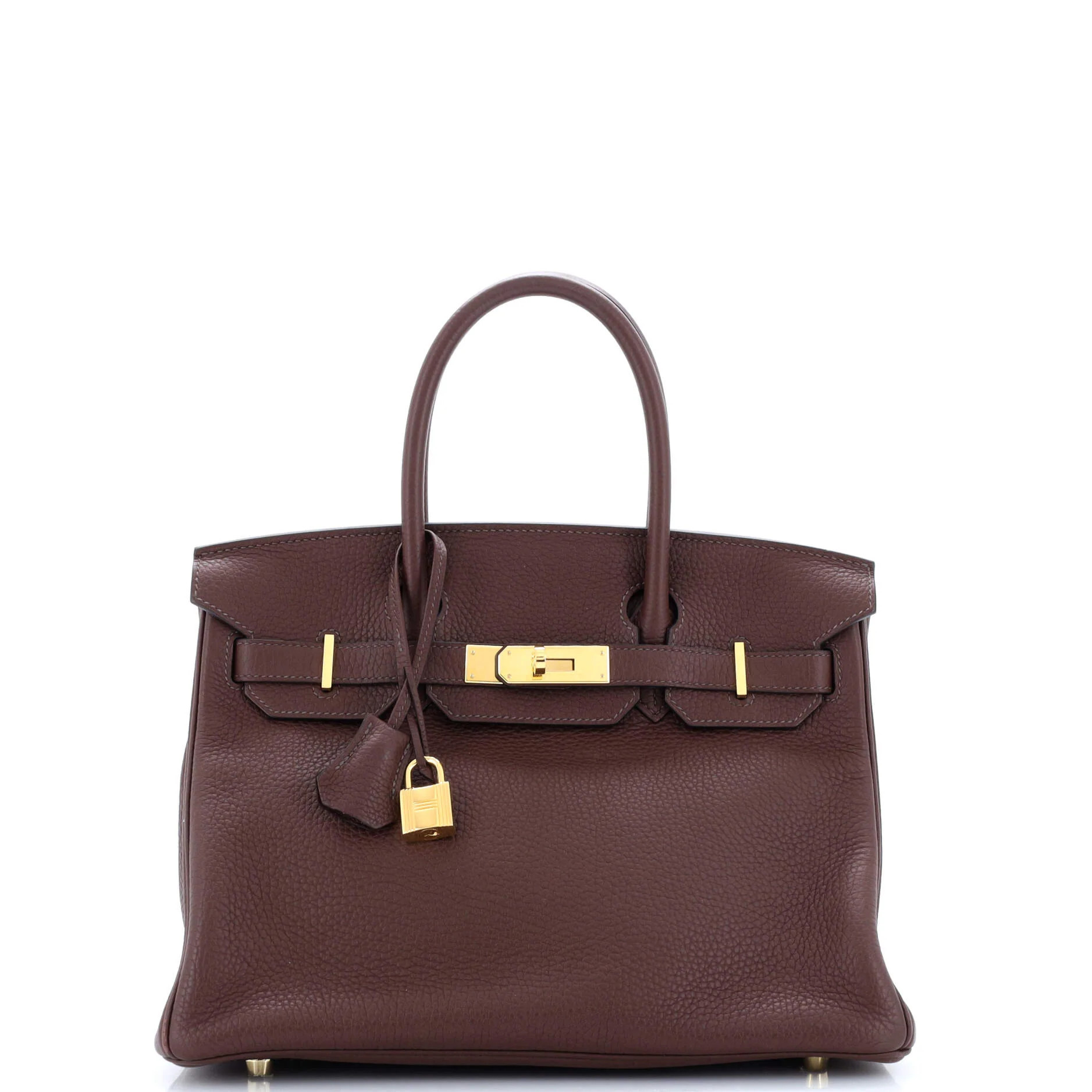 Birkin Handbag Havane Clemence with Gold Hardware 30 | Shop Simon