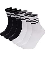 soytemiz Unisex 4 Pack Black-White Striped Sports Socks Perfumed Cotton | Amazon (US)